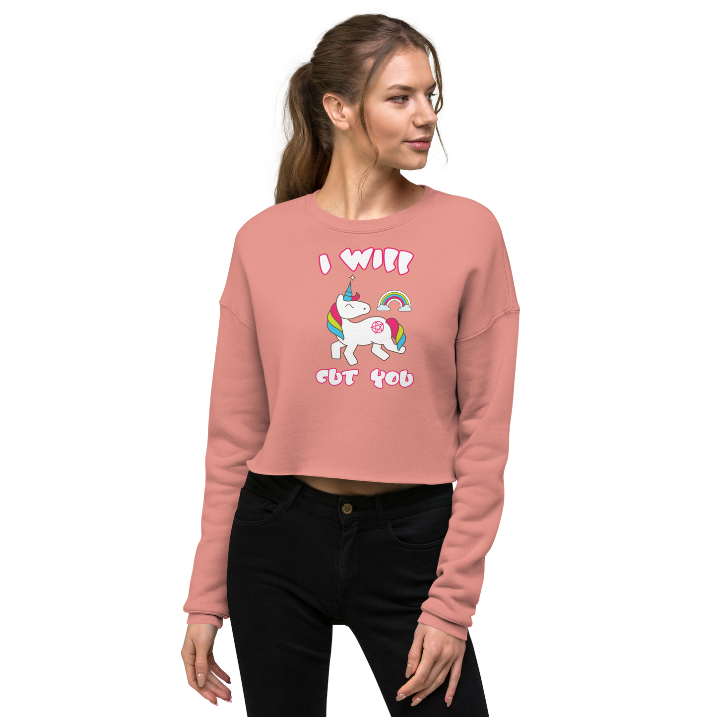 I Will Cut You-Crop Sweatshirt