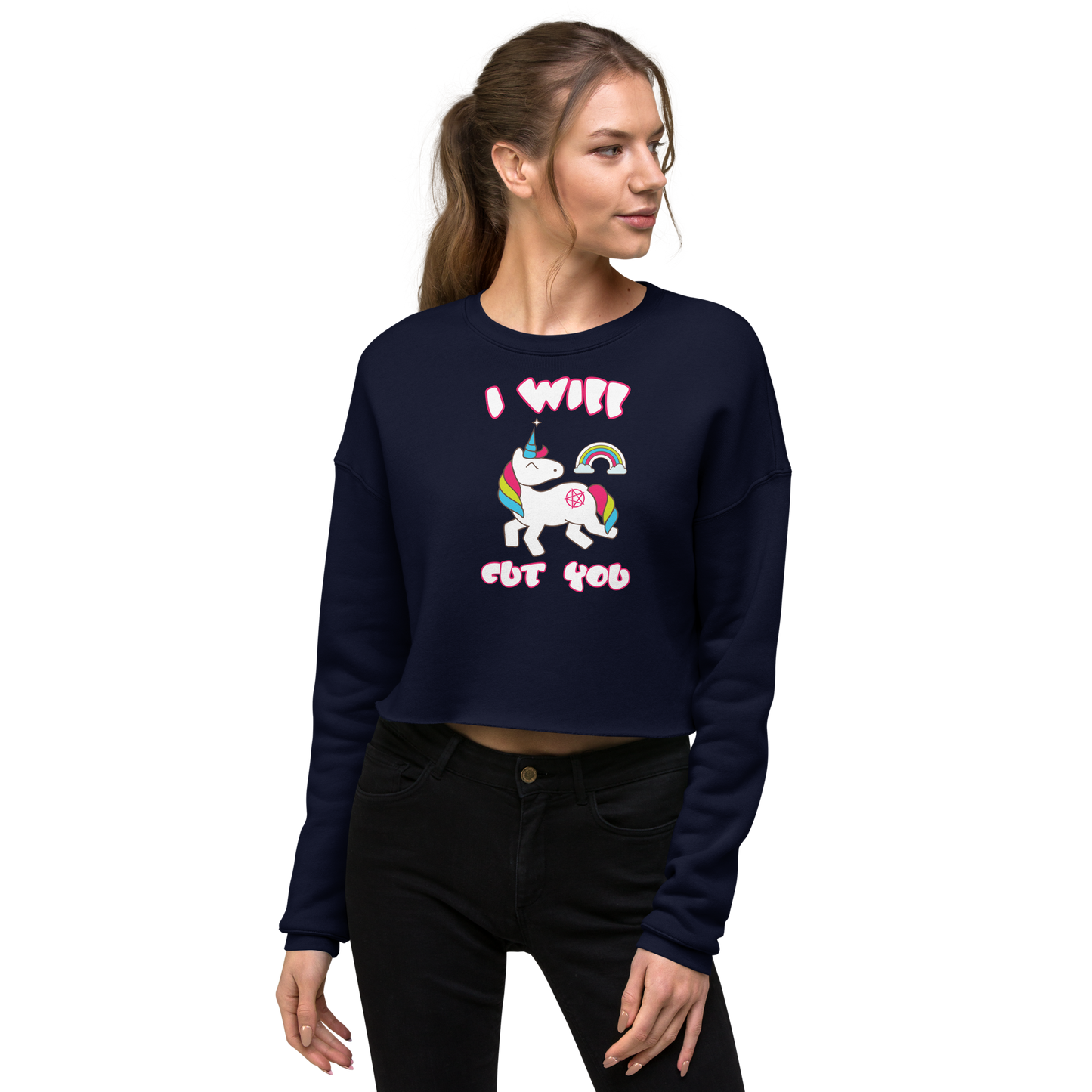 I Will Cut You-Crop Sweatshirt